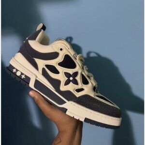 Louis Vuitton Lv Trainer Black and White Denim Sneaker Mens Size 9